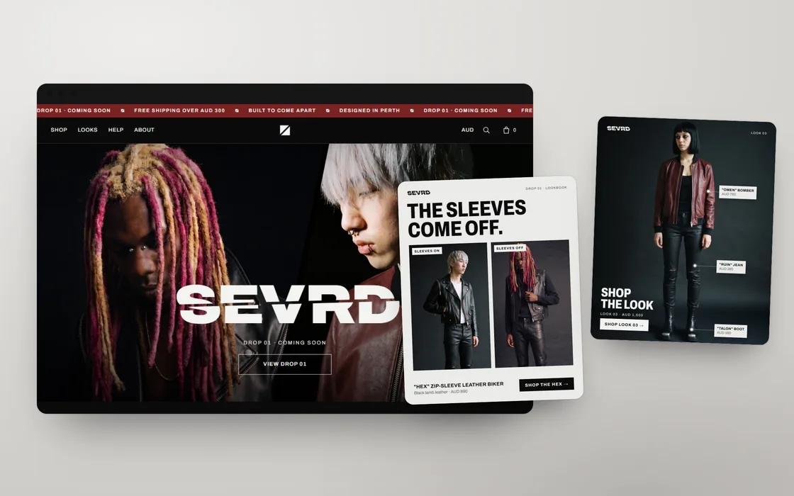 The SEVRD store page with two of its Meta ads